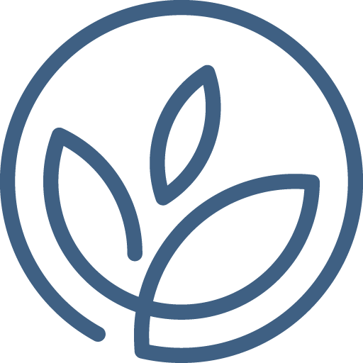 Mallouk Family Foundation favicon with simple blue leaf icon inside a circle.